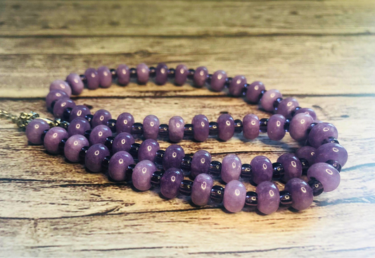 Grapealicious Candy Necklace – Lavender Jade & Purple Beads
