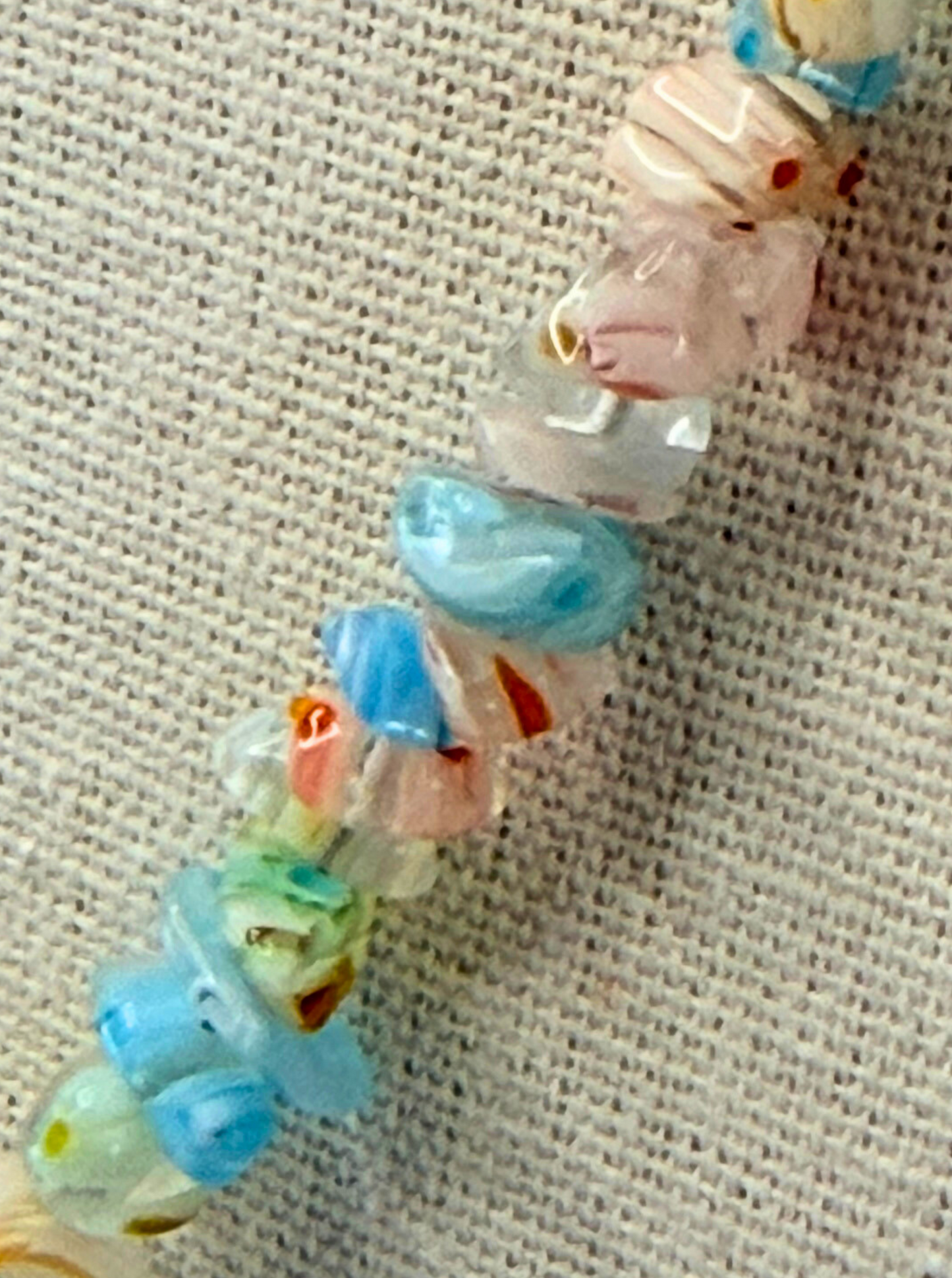 Millefiori Flower Necklace – Confetti, Rainbow Glass Jewelry in Multicolor Floral Design, Stainless Steel