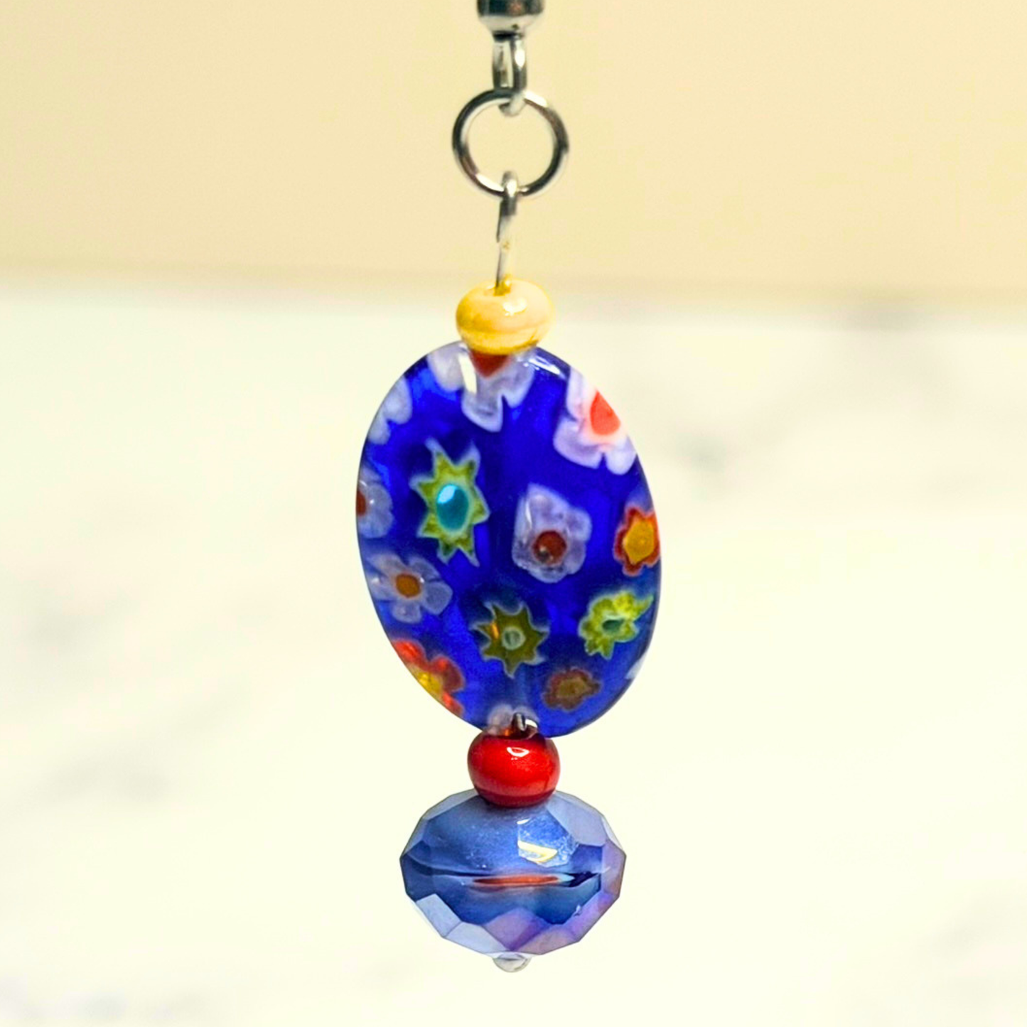 Floral Fiesta Earrings – Cobalt Millefiori Statement Dangles