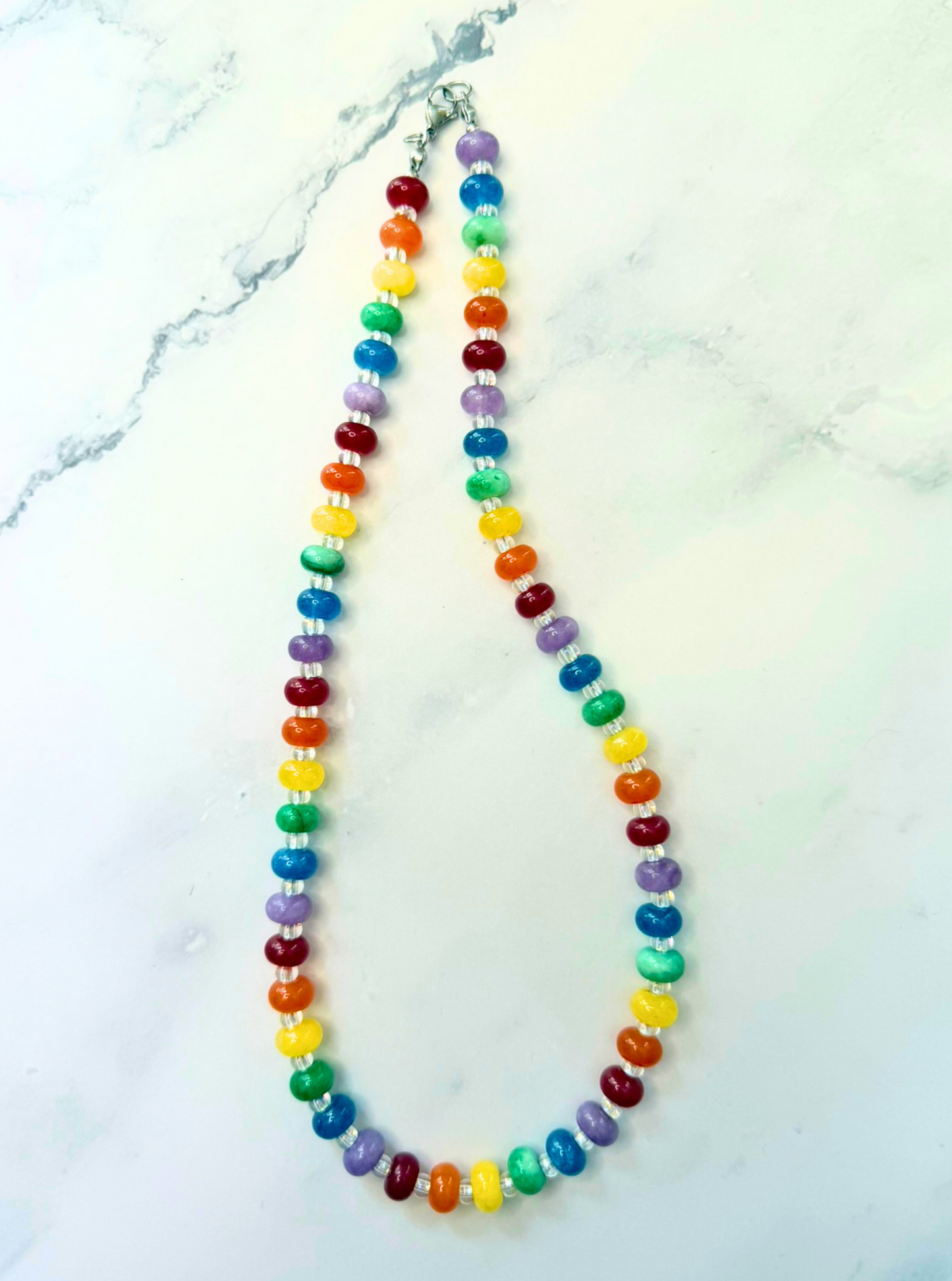Rainbow Bright Candy Necklace – Multicolor Jade Beaded Jewelry