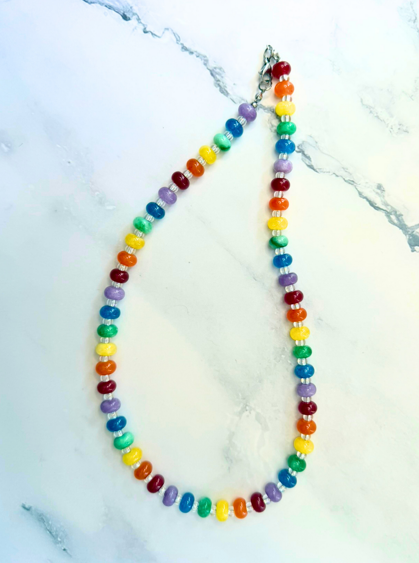 Rainbow Bright Candy Necklace – Multicolor Jade Beaded Jewelry