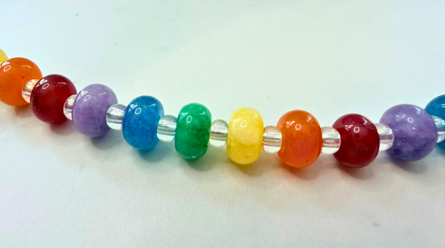 Rainbow Bright Candy Necklace – Multicolor Jade Beaded Jewelry