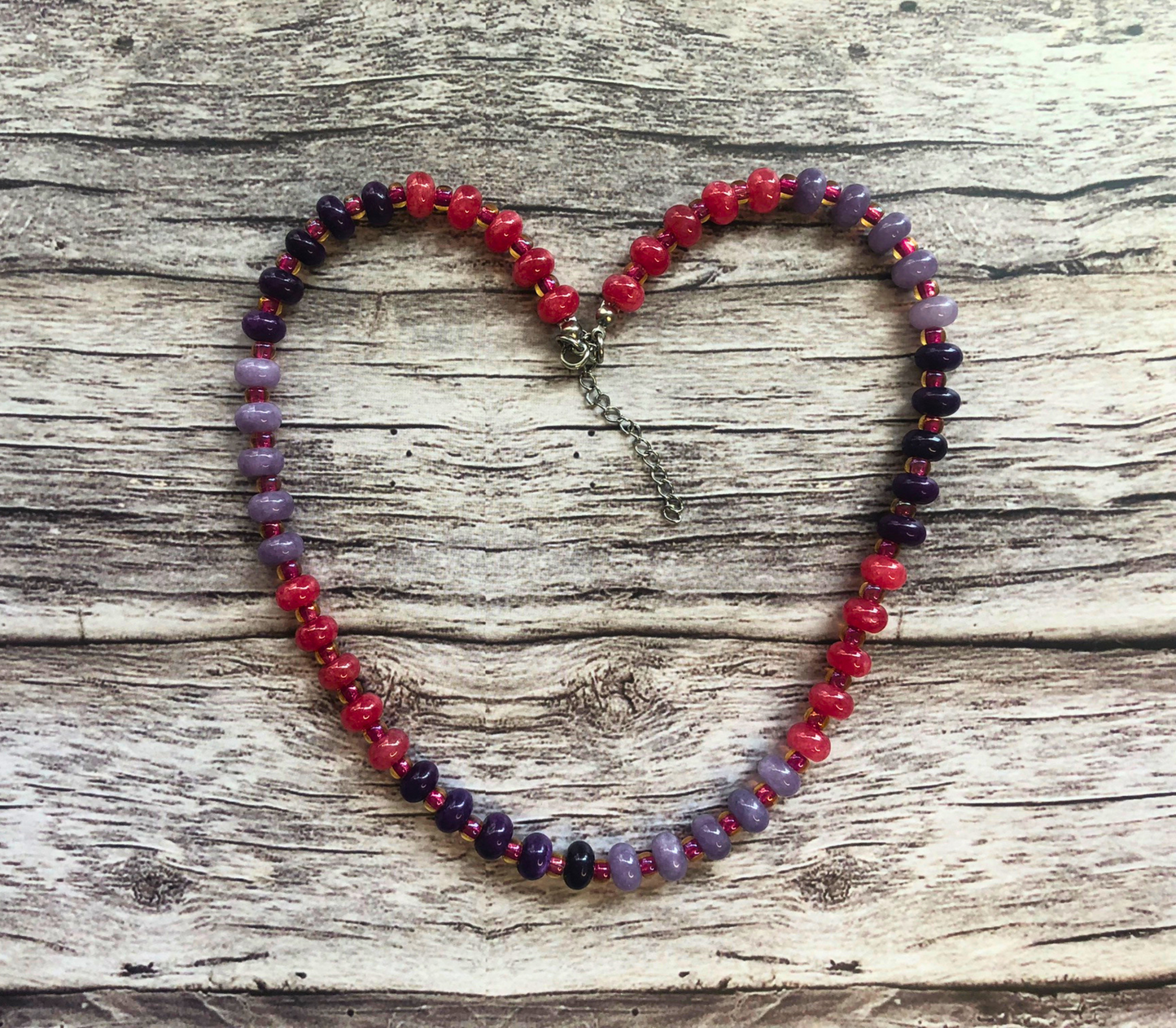 Berry Blast Candy Necklace – Pink Red & Purple Jade Beads