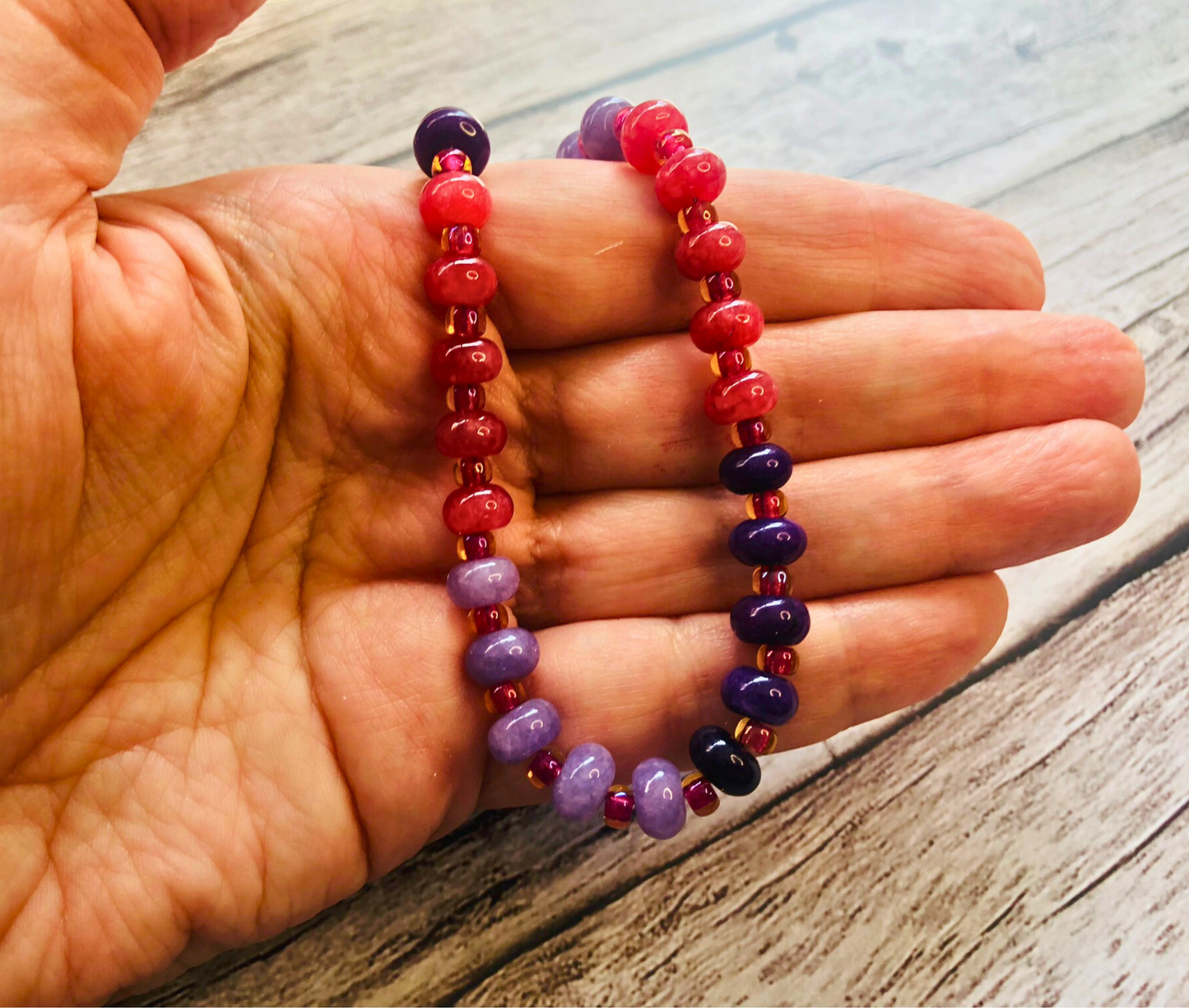 Berry Blast Candy Necklace – Pink Red & Purple Jade Beads