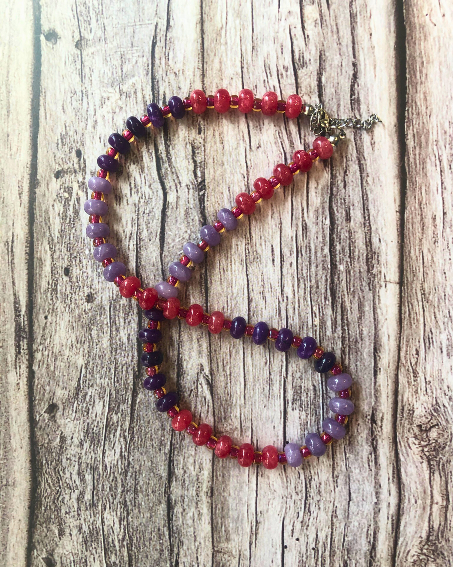 Berry Blast Candy Necklace – Pink Red & Purple Jade Beads