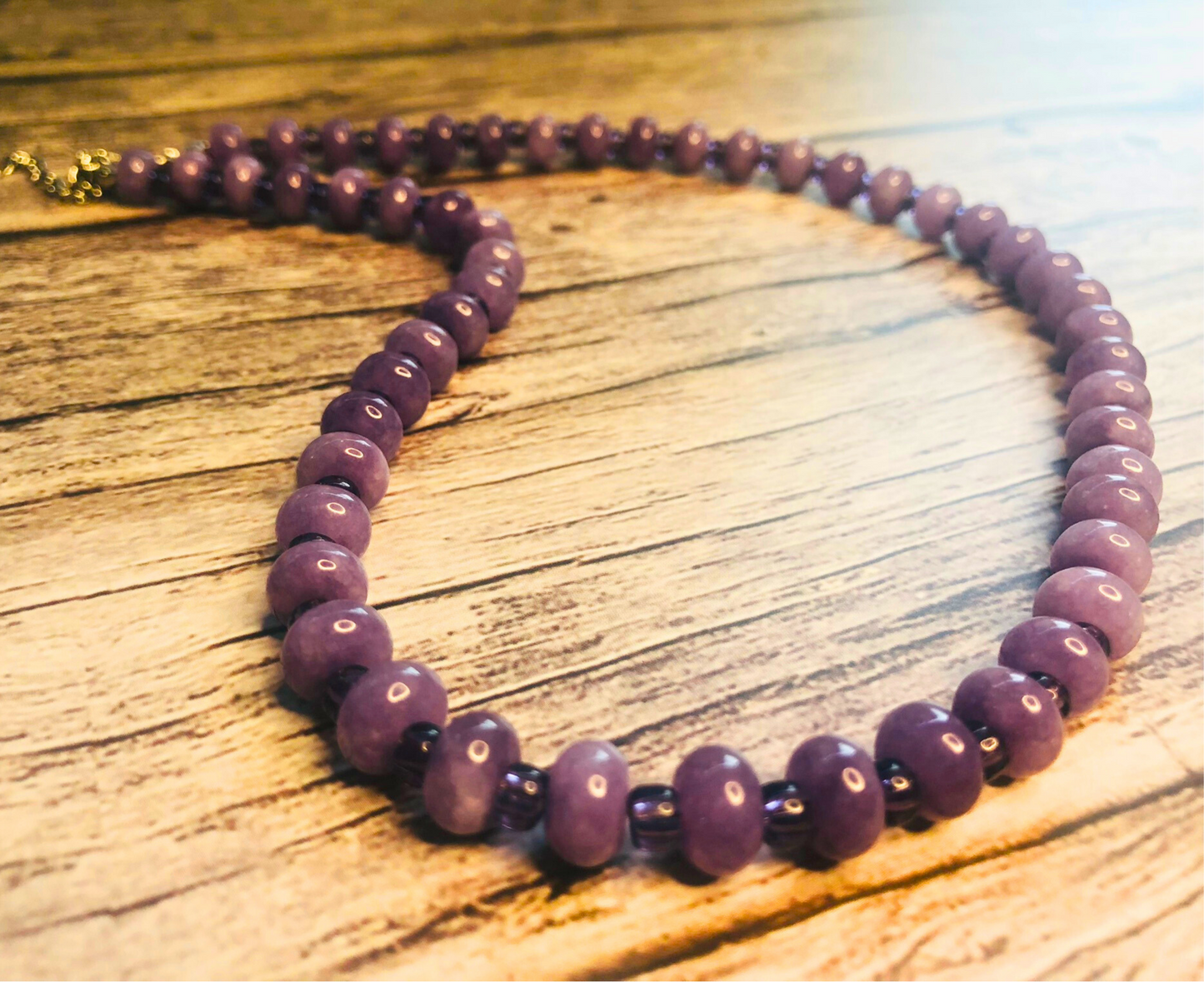 Grapealicious Candy Necklace – Lavender Jade & Purple Beads