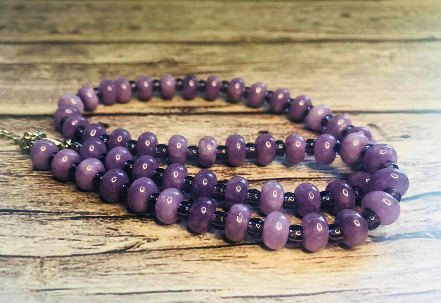 Grapealicious Candy Necklace – Lavender Jade & Purple Beads