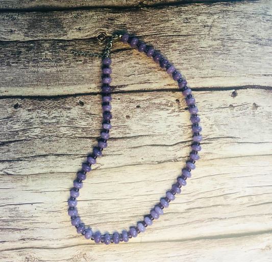 Grapealicious Candy Necklace – Lavender Jade & Purple Beads