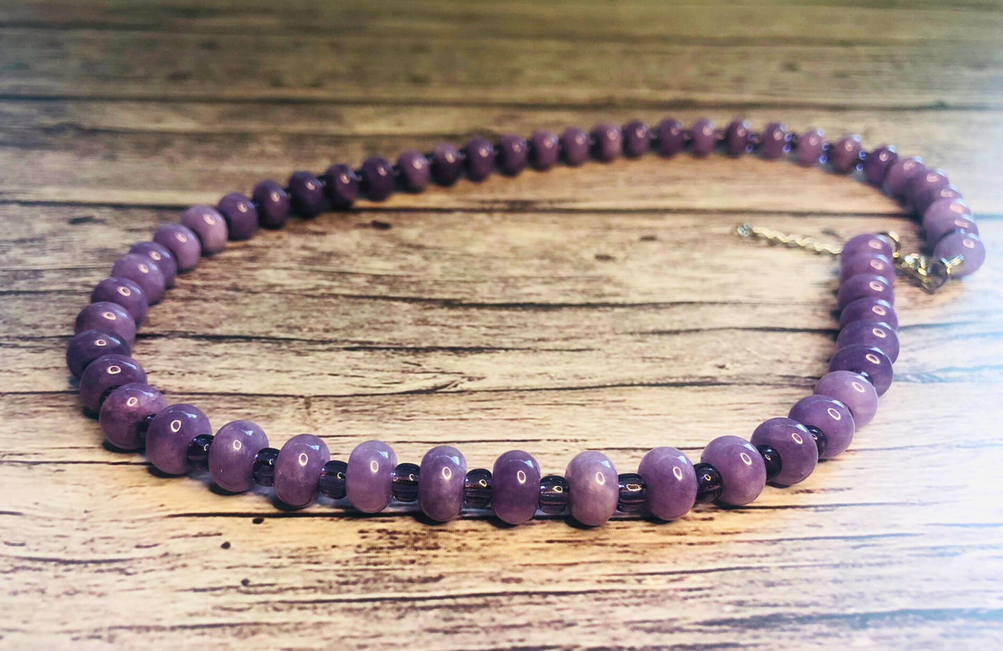 Grapealicious Candy Necklace – Lavender Jade & Purple Beads