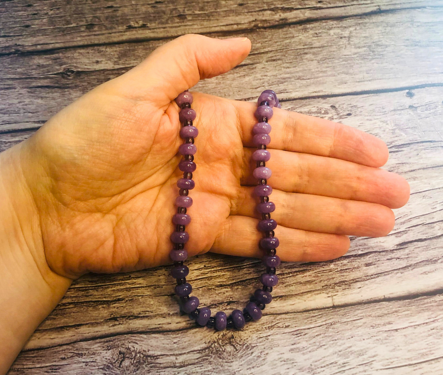 Grapealicious Candy Necklace – Lavender Jade & Purple Beads